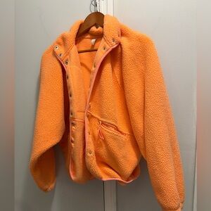 Free people to movement orange hit the slopes fleece jacket